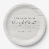 Bible Verse Philippians 4:13わたしはすべての事をすることができる ペーパープレート (正面)