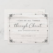 Bible Verse Philippians 4:13わたしはすべての事をすることができる ポストカード (正面/裏面)
