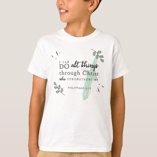 Bible Verse Philippians 4:13キッズTシャツ Tシャツ (正面)