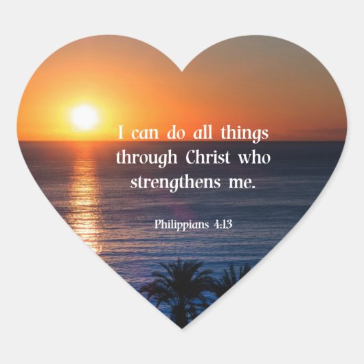 Bible verse, Philippians 4:13, ハートシール (正面)