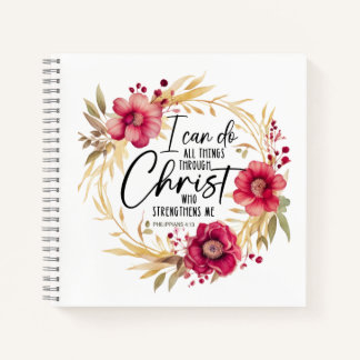 Bible Verse Philippians 4:13 - Spiral Notebook ノートブック