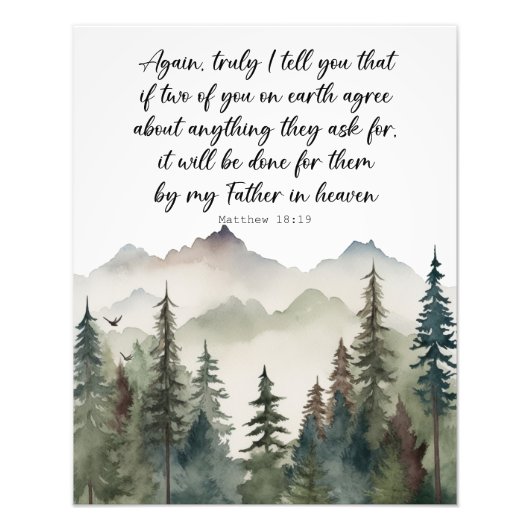Bible Verse Poster Matthew 18 フォトプリント (正面)