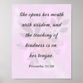 Bible Verse, Proverbs 31:26 ポスター (正面)