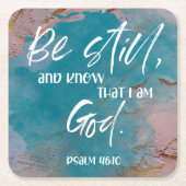 Bible verse Psalm スクエアペーパーコースター (正面)