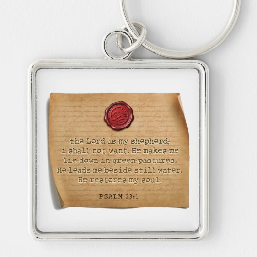 BIBLE VERSE - Psalm 23:1 - Keychain キーホルダー (正面)