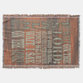 Bible Verse Psalm 27;14 Wood Topped Wall Tapestry スローブランケット (正面)