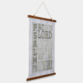 Bible Verse Psalm 27;14 Wood Topped Wall Tapestry 吊り下げ型タペストリー (傾斜あり)