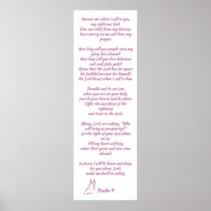 Bible Verse Psalm 4 Hear My Prayer ポスター