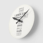 Bible Verse Reference Cross Wall Art ラウンド壁時計 (傾斜)