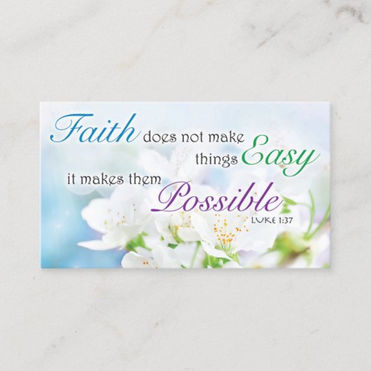 Bible Verse, Religious Motivational Faith Card コーリングカード (正面)
