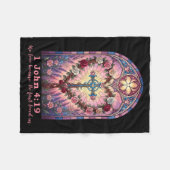 Bible Verse Stained Gl 1 John 4_19 Love Prayer Val フリースブランケット (正面(横))