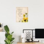 Bible Verse Sunflower Scripture Wall Art Poster ポスター (ホームオフィス)
