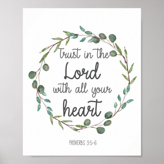 Bible Verse Trust in The Lord With All Your Heart ポスター (正面)