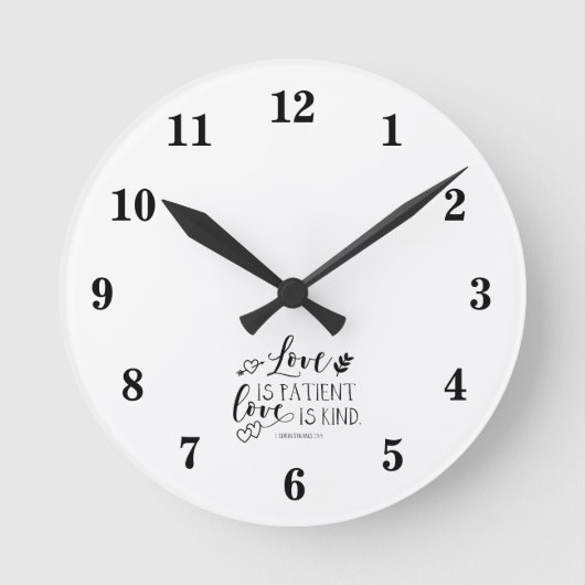 Bible Verse White Wall Round Clock ラウンド壁時計 (正面)