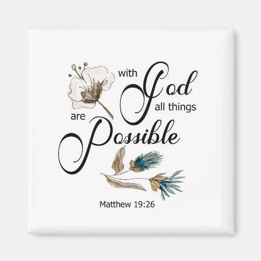 BIble verse With God all things are Possible  マグネット (正面)