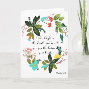 Bible Verses Art - Psalm 37:4 シーズンカード