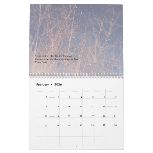 Bible verses Christian religious  カレンダー (2月 2026)