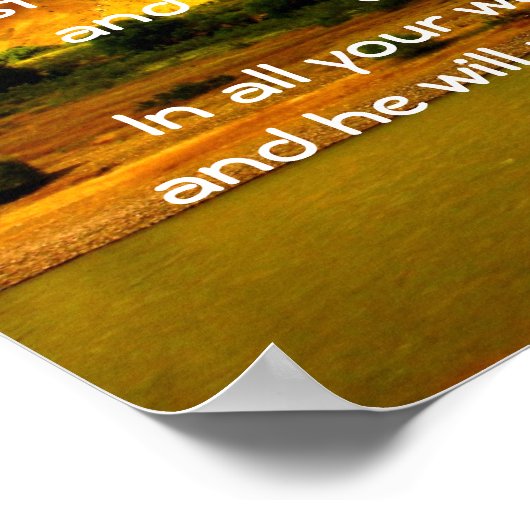 Bible Verses Quote about Trust Proverbs 3:5-6 ポスター (角)