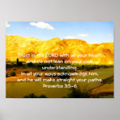 Bible Verses Quote about Trust Proverbs 3:5-6 ポスター (正面)