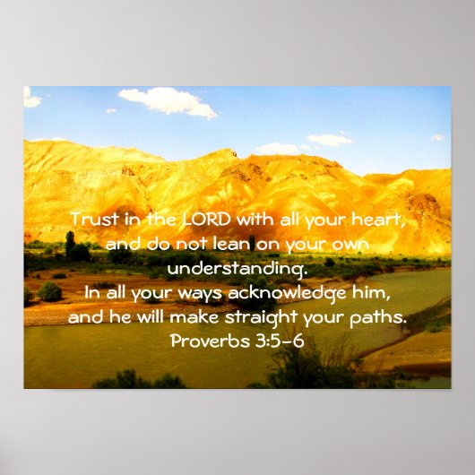 Bible Verses Quote about Trust Proverbs 3:5-6 ポスター (正面)