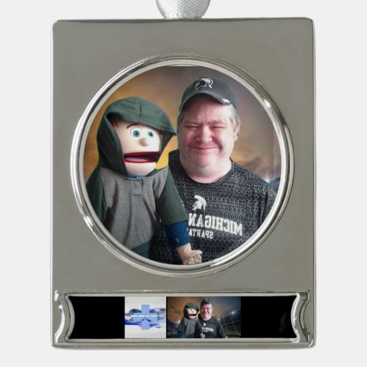 BIBLENKJV.COM™ 🛐 #SILVER シルバープレートバナーオーナメント (正面)