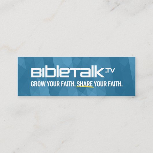 BibleTalk.tv – ミニプロモーションカード スキニー名刺 (正面)