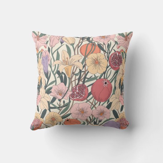 Biblical Blooms Seamless Pattern  クッション (裏面)