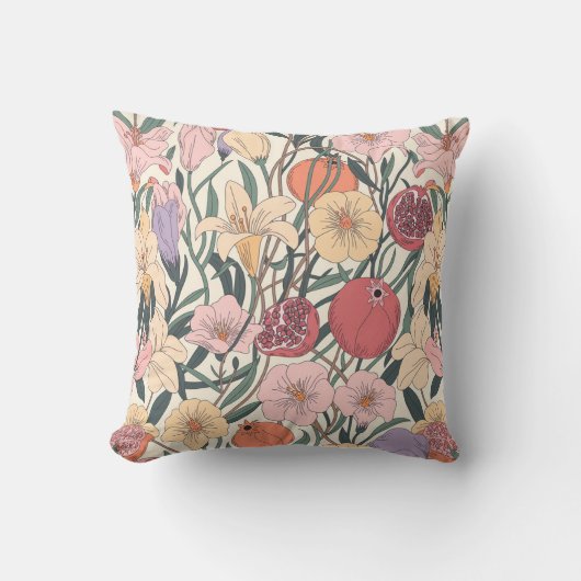 Biblical Blooms Seamless Pattern  クッション (正面)