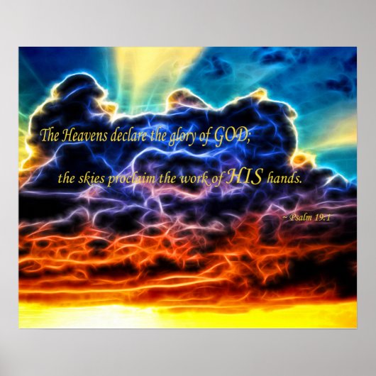 Biblical Electrified Cumulus Clouds Skyscape ポスター (正面)