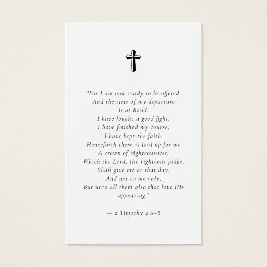 Biblical Faith Funeral Memorial Photo Prayer Card (裏面)