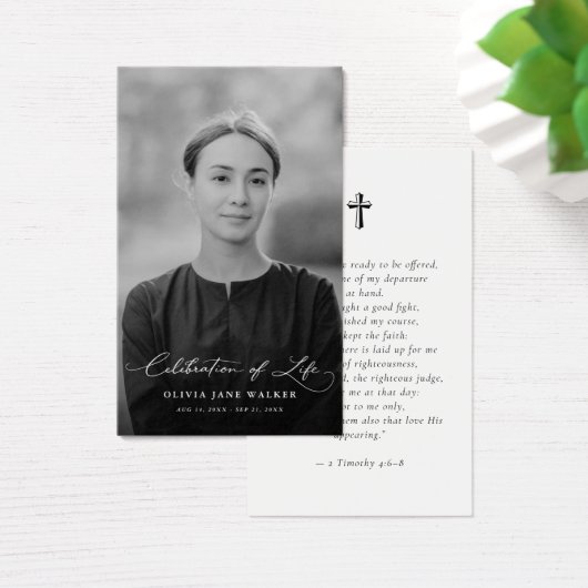 Biblical Faith Funeral Memorial Photo Prayer Card (デスク)