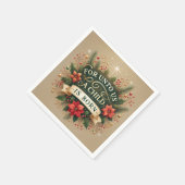 Biblical Nativity For Unto Us a Child Découpage スタンダードカクテルナプキン (角)