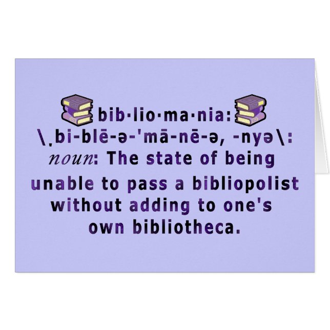 Bibliomaniaの空白のなカード (正面横)