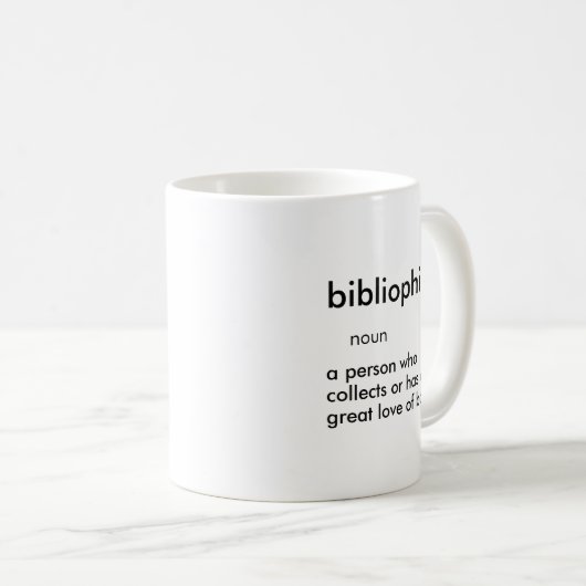 bibliophileの名詞定義辞書の意味 コーヒーマグカップ (正面右)