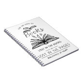 Bibliophile atハート – ミニマリストブックラバーデザイン ノートブック (右側)