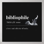 Bibliophile Definition a Lover of Books (Black) ポスター (正面)