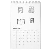 Bibliotherapy: 読書が好きなカレンダー カレンダー (3月 2026)