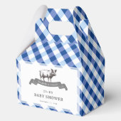 Bibs & Ribs BBQ Rustic Navy Gingham Baby Shower フェイバーボックス (正面)