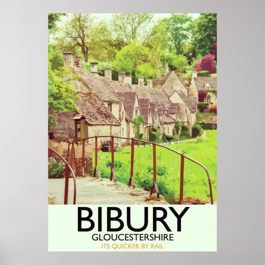 Bibury Gloucestershireヴィンテージ旅行ポスター ポスター (正面)
