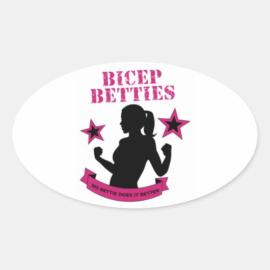 Bicep Bettiesオーバルステッカー 楕円形シール (正面)