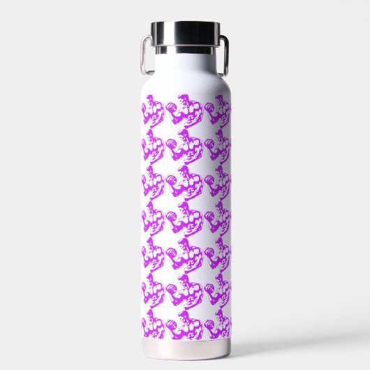 Bicep Curl Minimalist Gym - Purple Fitness Design ウォーターボトル (正面)