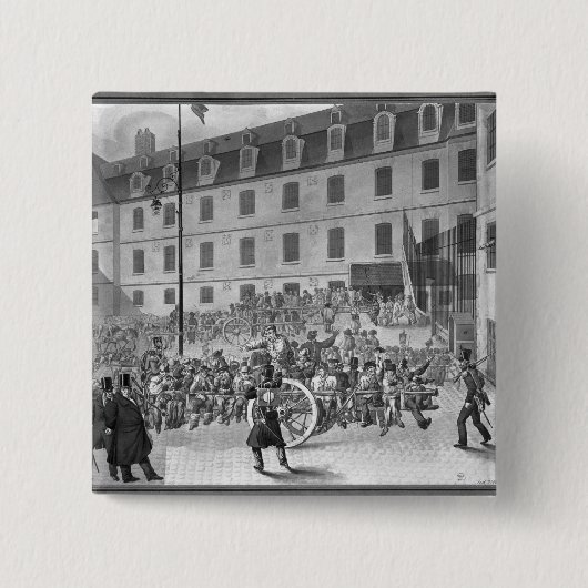 Bicetreの囚人の到着 缶バッジ (正面)