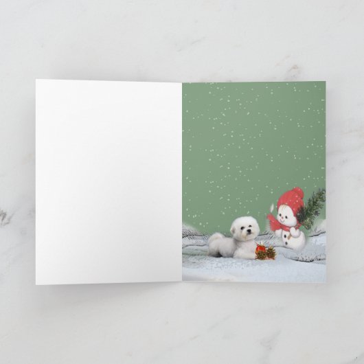 Bichonのクリスマスのデザイン シーズンカード (内部)