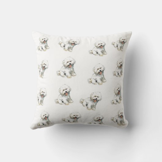 bichonのfrise犬の枕 クッション (裏面)