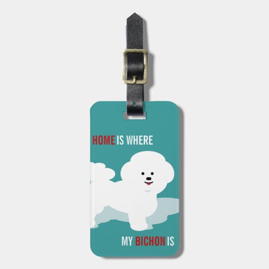 Bichon愛デザイン旅行ギフト ラゲッジタグ (正面縦)