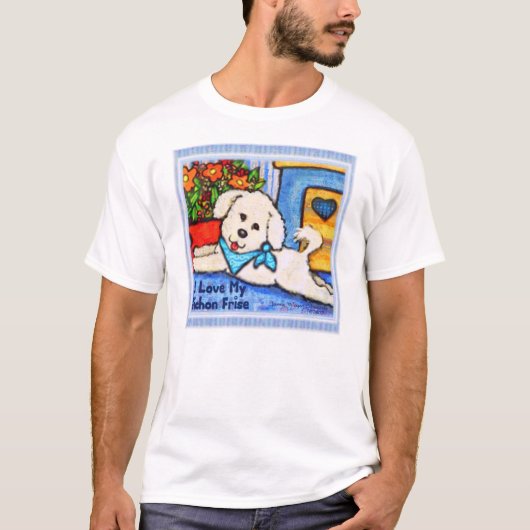 Bichon犬愛寝間着 Tシャツ (正面)