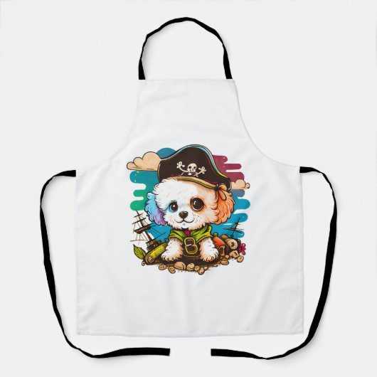 Bichon Dog Pirate エプロン (正面)