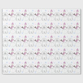 Bichon Friseおよび雪だるま ラッピングペーパー (フラット)