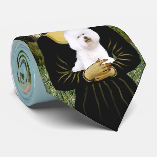 Bichon FriseとMona Lisa ネクタイ (ロール)