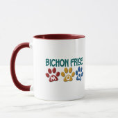 BICHON FRISEのお母さんの足のプリント マグカップ (左)